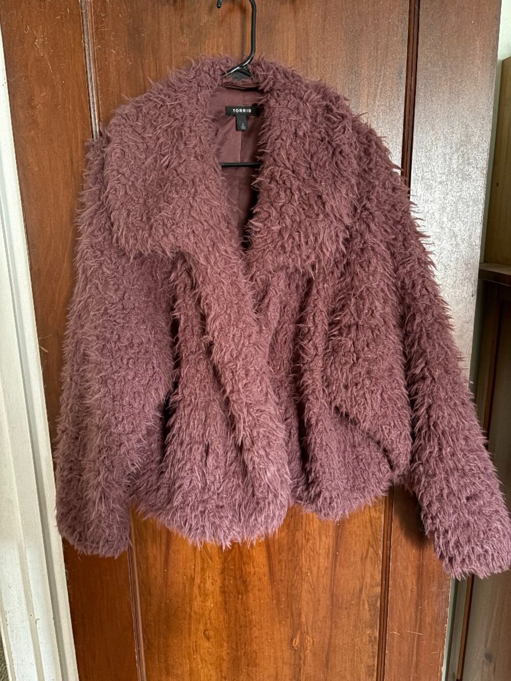 Purple Torrid Crop Sherpa Jacket (Size 5 - Size 28 Equivalent)